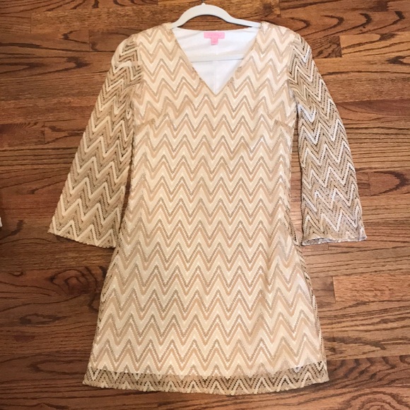 Lilly Pulitzer gold dress - Picture 1 of 4